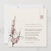 Invitation Fleurs de cerisiers roses Sakura tortille Mariage  (Devant)