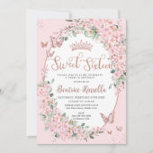 Invitation Fleurs de cerisiers roses Sweet sixteen floral 16 (Devant)