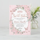 Invitation Fleurs de cerisiers roses Sweet sixteen floral 16 (Debout devant)