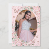 Invitation Fleurs de cerisiers roses Sweet sixteen floral 16 (Dos)