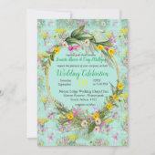 Invitation Fleurs de champ de prairie rétro (Devant)