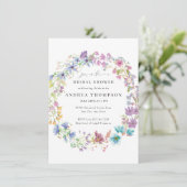 Invitation Fleurs de champ | Fête des mariées florale peinte  (Debout devant)