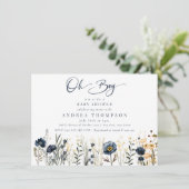 Invitation Fleurs de champ | Oh Garçon | Baby shower garçon (Debout devant)