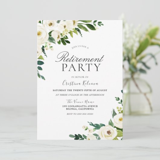 Invitation Fleurs de Champagne Blanche (Debout devant)