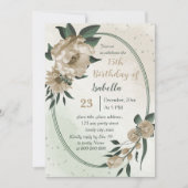 Invitation fleurs de champagne verdure anniversaire (Devant)