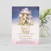 Invitation Fleurs de champignons ombrées Baby Shower (Debout devant)