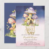 Invitation Fleurs de champignons ombrées Baby Shower (Devant / Derrière)