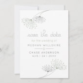 Invitation Fleurs de charbon de bois et de vert à surface min (Devant)