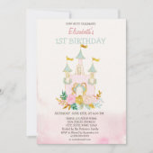 Invitation Fleurs de château aquarelle Anniversaire (Devant)