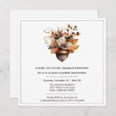 Invitation Fleurs de chêne rustiques | Dîner de Thanksgiving (Devant / Derrière)
