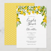 Invitation Fleurs de citron verdure aquarelle Shower de coupl (Devant / Derrière)