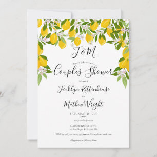 Invitation Fleurs de citronniers Monogram Mariage Couple Baby