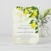 Invitation Fleurs de citrons d'aquarelle et Mariage de verdur (Debout devant)