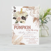 Invitation Fleurs de citrouille herbe des pampas (Debout devant)