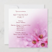 Invitation Fleurs de coin élégantes, Parti de la retraite de  (Devant)