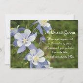 Invitation Fleurs de colonne bleue Mariage Enregistrer la dat (Devant)