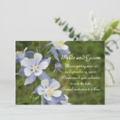 Invitation Fleurs de colonne bleue Mariage Enregistrer la dat (Debout devant)