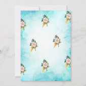 Invitation Fleurs de cônes de crème glacée été fête d'anniver (Dos)