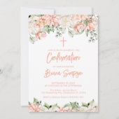 Invitation Fleurs de Confirmation Fleurie Ivory Blush de Pêch (Devant)