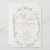 Invitation Fleurs de corail Terrarium verdoyant Baby shower (Devant)