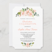 Invitation Fleurs de corail Vivant Fête de graduation (Devant)