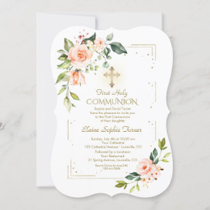 Invitation Fleurs de corail vivantes Parties scintillant d'or