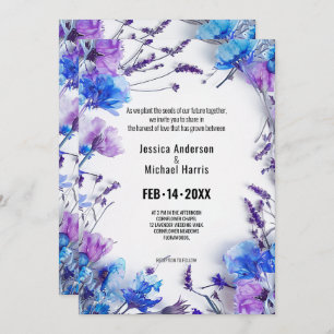 Invitation 💍 Fleurs de Cornouailles et Lavande Elégance
