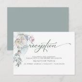 Invitation Fleurs de cottage rose ivoire (Devant / Derrière)