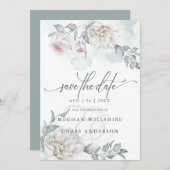 Invitation Fleurs de cottage rose ivoire (Devant / Derrière)