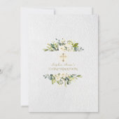 Invitation Fleurs de crème blanche de luxe Confirmation Gold  (Dos)