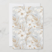 Invitation Fleurs de crème blanche Mariage de papillons bleus (Dos)