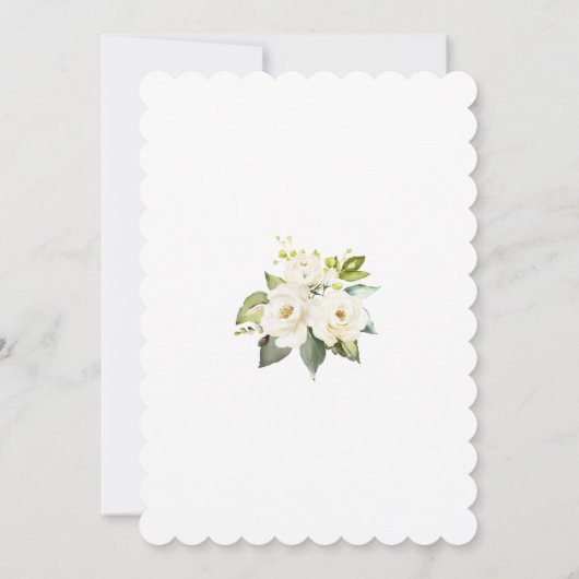 Invitation Fleurs de Crème Blanche Or Première Sainte Communi (Dos)