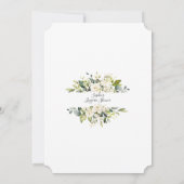 Invitation Fleurs de crème blanche Parties scintillant or Lin (Dos)