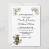 Invitation Fleurs de Crème de Chouette dorée (Devant)