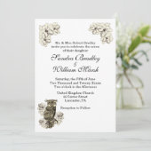 Invitation Fleurs de Crème de Chouette dorée (Debout devant)