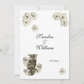 Invitation Fleurs de Crème de Chouette dorée (Dos)