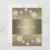 Invitation Fleurs de crème en métal d'égout en bronze 21e ann (Devant)