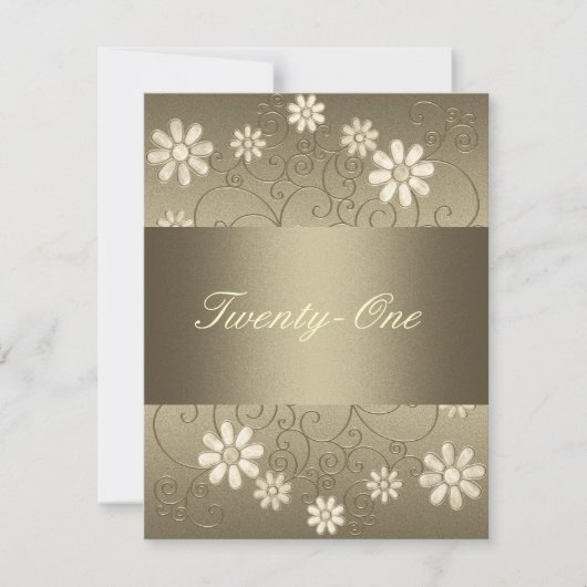 Invitation Fleurs de crème en métal d'égout en bronze 21e ann (Devant)