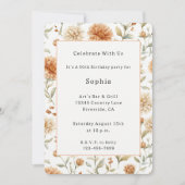 Invitation Fleurs de crème orange Anniversaire (Devant)
