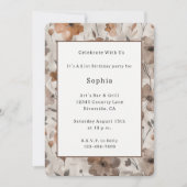 Invitation Fleurs de crème orange marron Anniversaire (Devant)