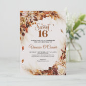 Invitation Fleurs de cuivre automne et automne et feuille 16e (Debout devant)