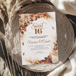 Invitation Fleurs de cuivre automne et automne et feuille 16e<br><div class="desc">Fleurs de cuivre automne et automne et invitation sweet sixteen feuille Absolument stupéfiant design boho qui a captivé toutes les célébrations et événements au cours des dernières années, - un mélange de feuilles et fleurs automne et automne tissé comme une couronne. Vous pouvez être sûr qu'avec ce design pour votre...</div>