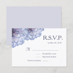 Invitation Fleurs de dahlia, blanc lilas floral mariage RSVP