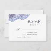 Invitation Fleurs de Dahlia Lilac Blanc Élégant Mariage RSVP (Devant)