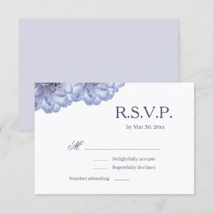 Invitation Fleurs de Dahlia Lilac Blanc Élégant Réponse Maria