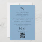 Invitation Fleurs de Dainty bleu clair QR Code Tout en 1 Mari (Dos)