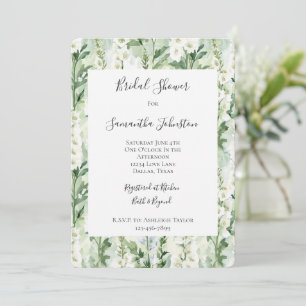 Invitation Fleurs de Delphinium Blanc Lavande pour Lancement