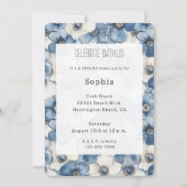 Invitation Fleurs de Denim Bleu Blanc Anniversaire (Devant)