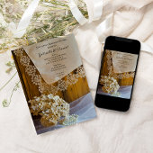 Invitation Fleurs de dentelle de pays Dîner de répétition Mar