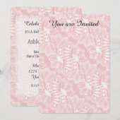 Invitation Fleurs de dentelle rose 16e anniversaire (Devant / Derrière)